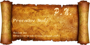Preradov Noé névjegykártya